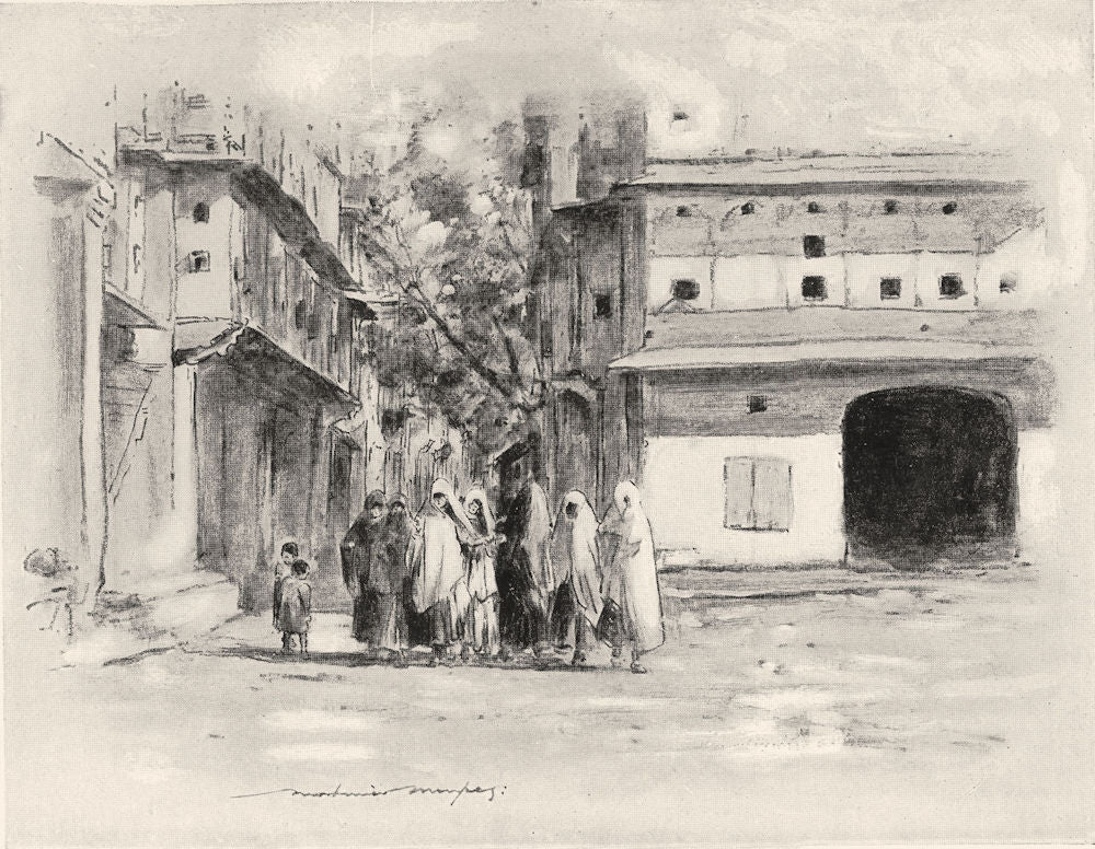 INDIA. Moslem Women 1920 old antique vintage print picture